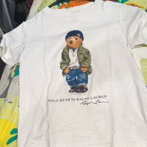 Polo by Ralph Lauren Kids White Tee with Bear Design